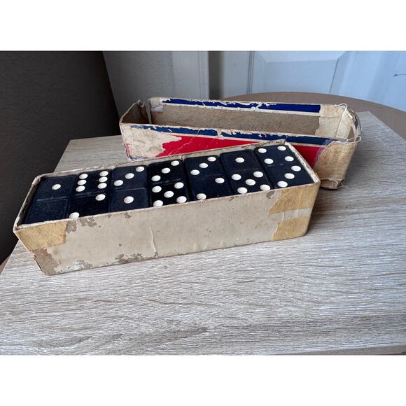 Vintage Magna Dominoes Set – Complete – 1940s – The Embossing Co. - Picture 12 of 13